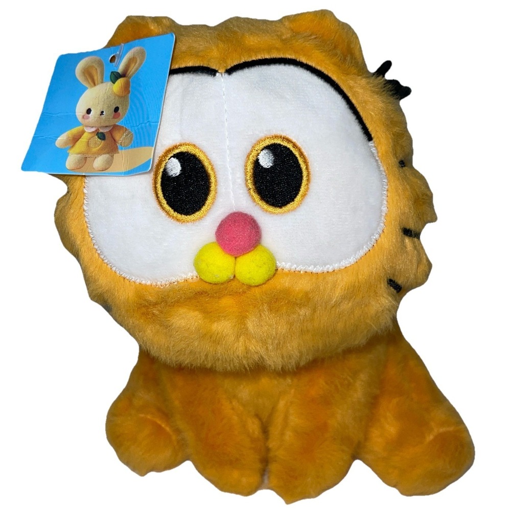 Rare Garfield Plush Big Eyes Pink Nose Import Kawaii Stuffed Animal Cat 8" NWT
